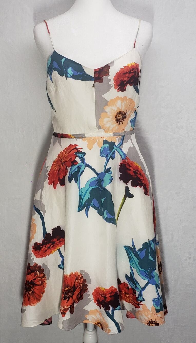 Banana Republic Floral Linen Dress 4 Cottagecore Botanical Fit Flare Sundress